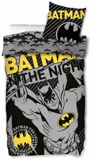 3: Batman sengetøj - 140x200 cm - In the night - 2 i 1 design - Batman sengesæt i 100% bomuld